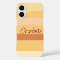 Beige and brown stripes personalised name