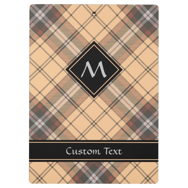 Beige and Brown Tartan Clipboard (Back)