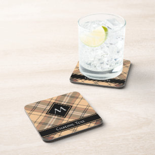 Beige and Brown Tartan Coaster