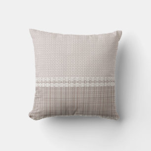 Beige and brown tartan. cushion