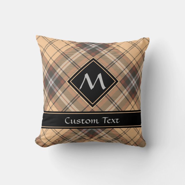 Beige and Brown Tartan Cushion (Front)