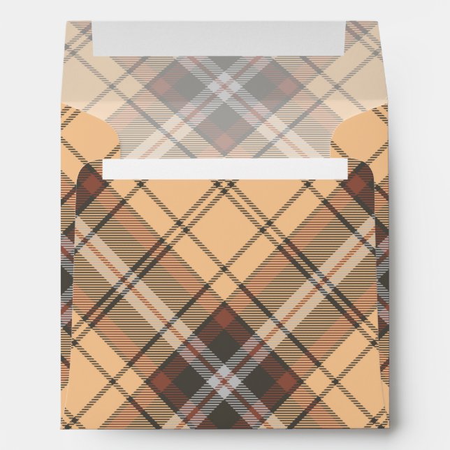 Beige and Brown Tartan Envelope (Back (Bottom))