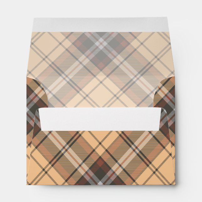 Beige and Brown Tartan Envelope (Back (Bottom))
