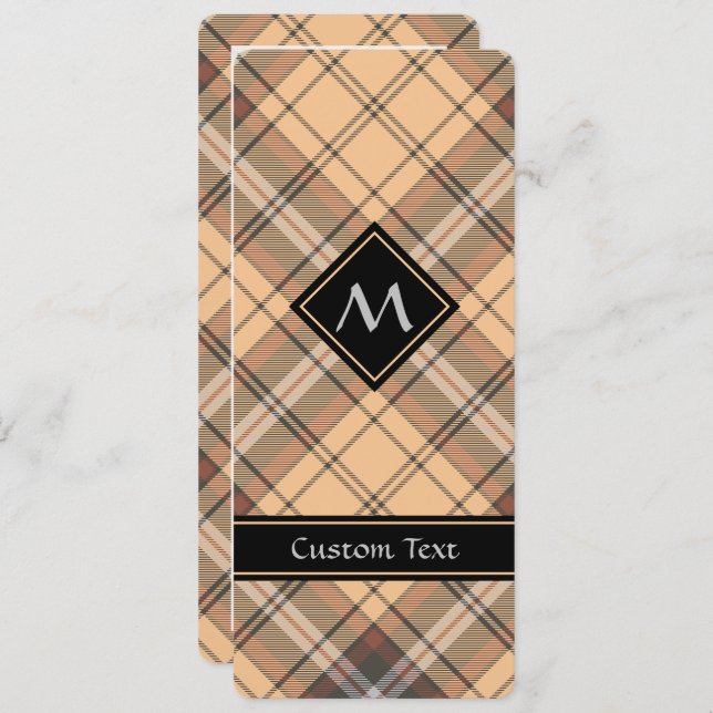 Beige and Brown Tartan Invitation (Front/Back)