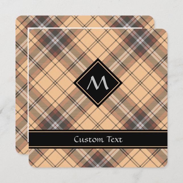Beige and Brown Tartan Invitation (Front/Back)
