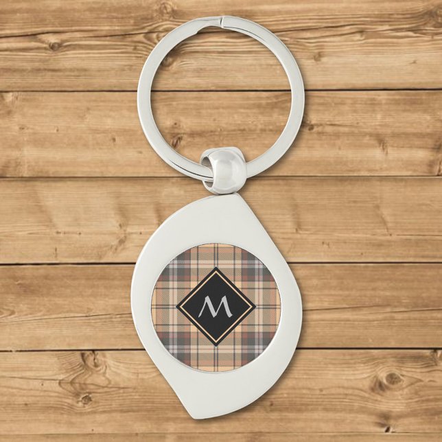 Beige and Brown Tartan Key Ring (Creator Uploaded)