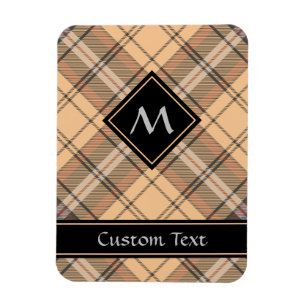 Beige and Brown Tartan Magnet