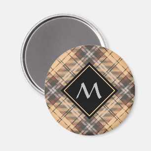 Beige and Brown Tartan Magnet
