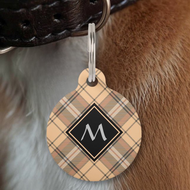 Beige and Brown Tartan Pet Tag (Creator Uploaded)