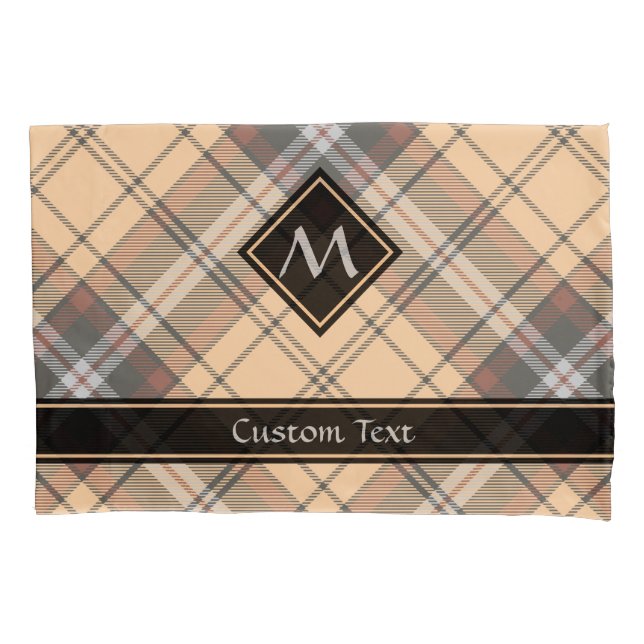 Beige and Brown Tartan Pillowcase (Front)
