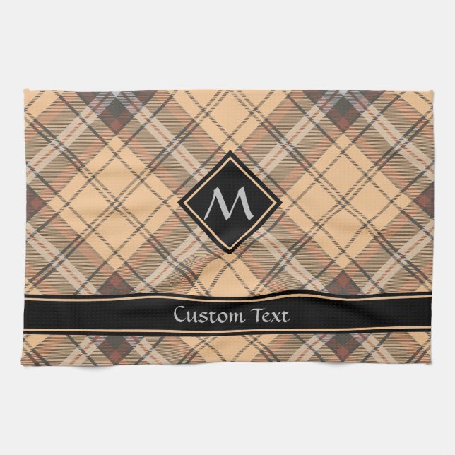 Beige and Brown Tartan Tea Towel (Horizontal)