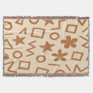 Beige and Brown Throw Blanket