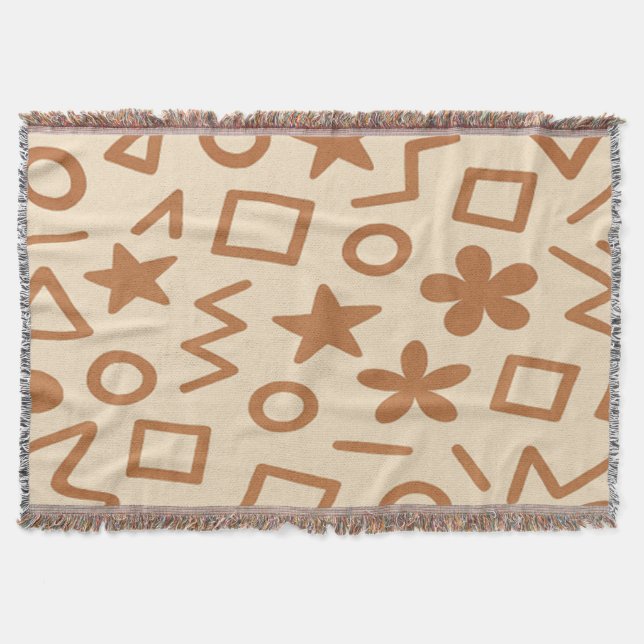 Beige and Brown Throw Blanket (Front)