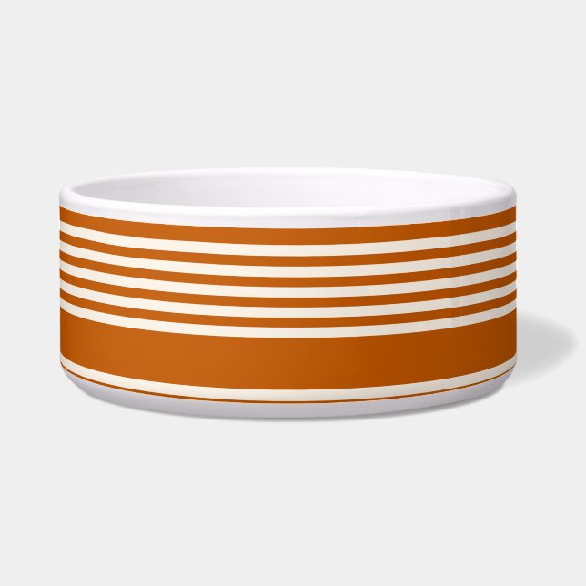 Beige and burnt orange five stripe pattern (Front)