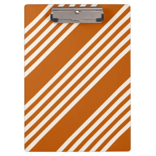 Beige and burnt orange five stripe pattern clipboard