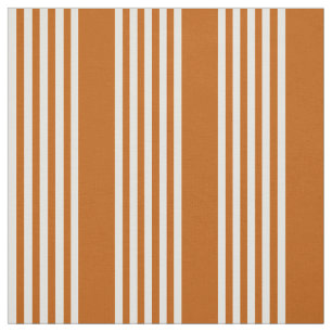 Beige and burnt orange five stripe pattern fabric