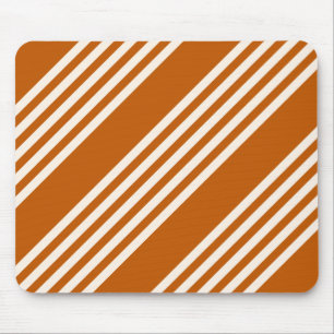 Beige and burnt orange five stripe pattern mouse pad
