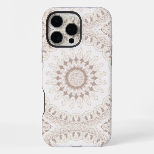 Beige and Cream Mandala Pattern iPhone Case (Back)