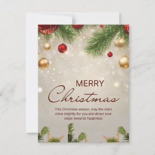 Beige And Cream Merry Christmas Flyer Holiday Card
