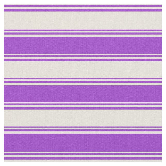 Beige and Dark Orchid Coloured Lined Pattern Fabric (Close Up)