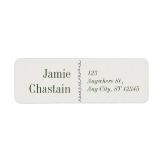 Beige and Green Elegant Classic Return Address Label