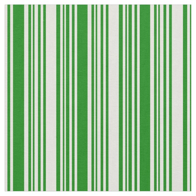 Beige and Green Striped Pattern Fabric (Close Up)