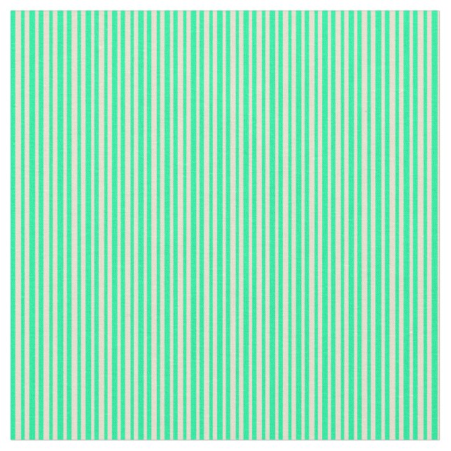 Beige and Green Stripes Fabric (Close Up)