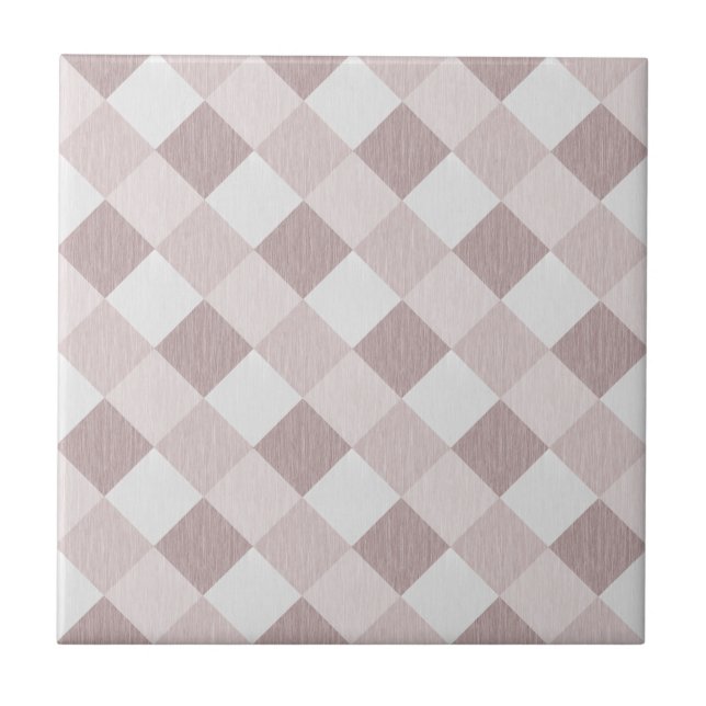 Beige and Grey Geometric Patchwork Pattern Oblique Ceramic Tile (Front)