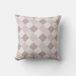 Beige and Grey Geometric Patchwork Pattern Oblique Cushion