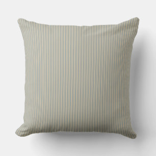 Beige and Grey Ticking Stripe Cushion