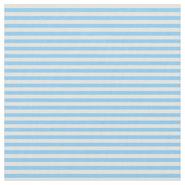 Beige and Light Sky Blue Striped Pattern Fabric (Close Up)