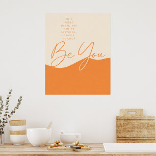 Beige and Orange Empowering Quote – Minimalist  Poster