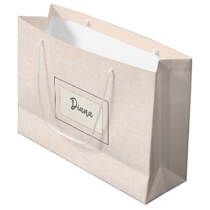 Beige and peach texture with white. large gift bag