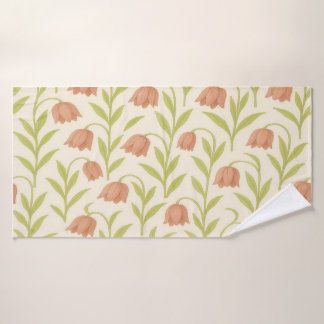 Beige and Pink Floral Towel