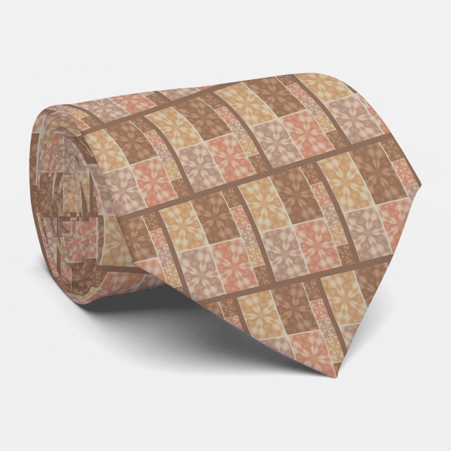 Beige And Pink Pastel Abstract Tie (Rolled)