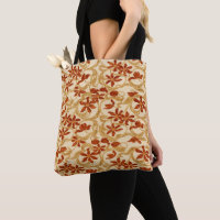 Beige and Reddish Brown Floral