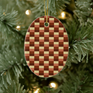 Beige and Rusty Color Blocks Ceramic Ornament