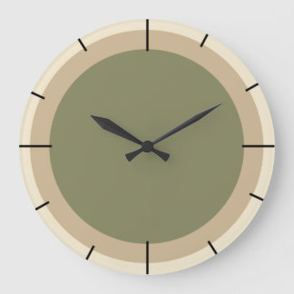 Beige and sage green  large clock
