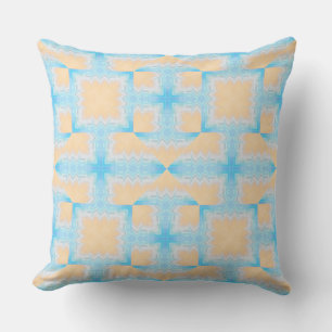 Beige and Sky Blue Seamless Cushion