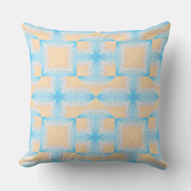 Beige and Sky Blue Seamless  Cushion (Front)