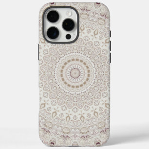 Beige and Taupe Mandala Pattern Design iPhone 16 Pro Max Case