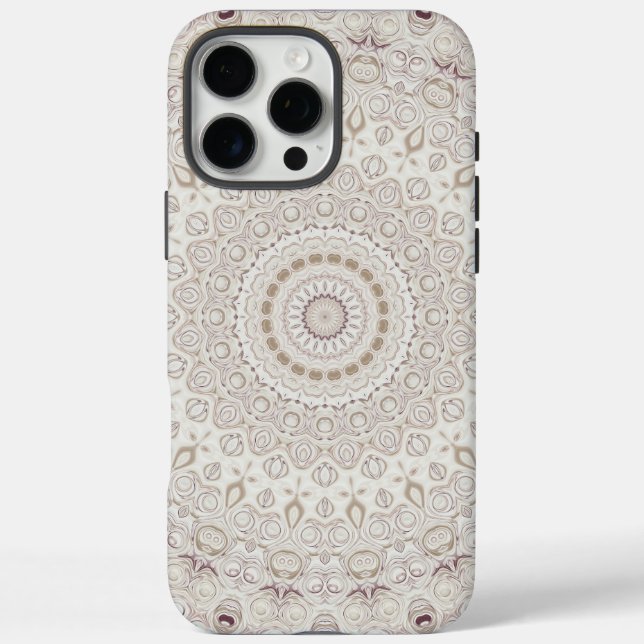 Beige and Taupe Mandala Pattern Design Case-Mate iPhone Case (Back)