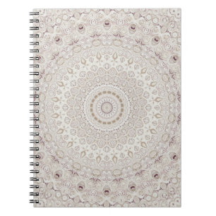 Beige and Taupe Mandala Pattern Design Notebook