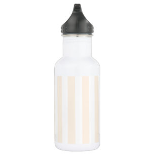 Beige and white candy stripes 532 ml water bottle
