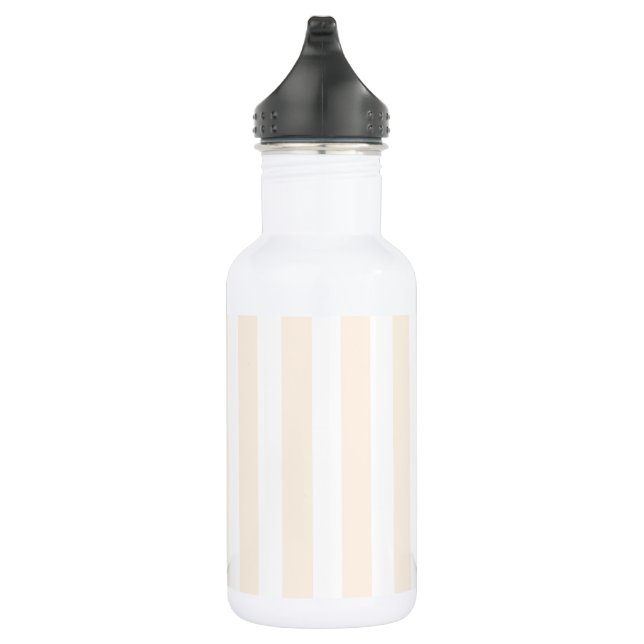 Beige and white candy stripes 532 ml water bottle (Right)