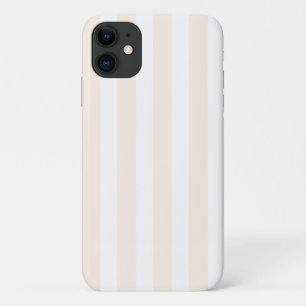 Beige and white candy stripes iPhone 11 case