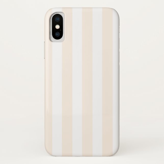 Beige and white candy stripes Case-Mate iPhone case (Back)