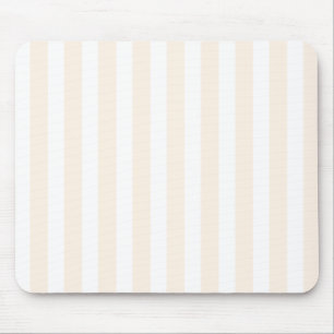 Beige and white candy stripes mouse pad