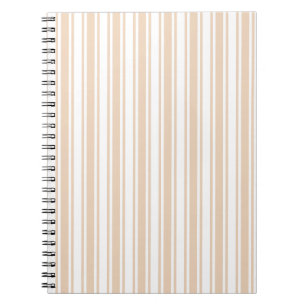 Beige and white candy stripes notebook