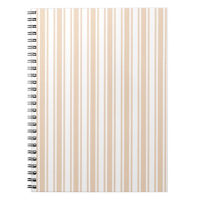 Beige and white candy stripes notebook (Front)